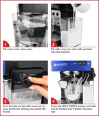 EspressoWorks 19-Bar Espresso, Cappuccino and Latte Maker 10-Piece Set - Brew Cappuccino and Latte with One Button - Espresso Machine with Milk Steamer 1250W - Coffee Gifts (Blue)