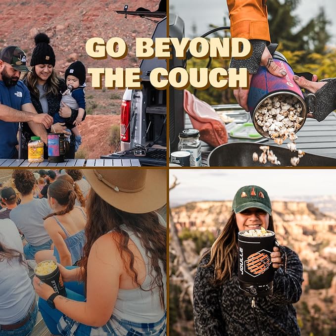 Portable Popcorn Maker, 2-in-1 Design Electric Popcorn Popper, Easy to Use & Clean, Perfect for Movie Night, Snack Time, Party & Travel Essentials, 120V 500W