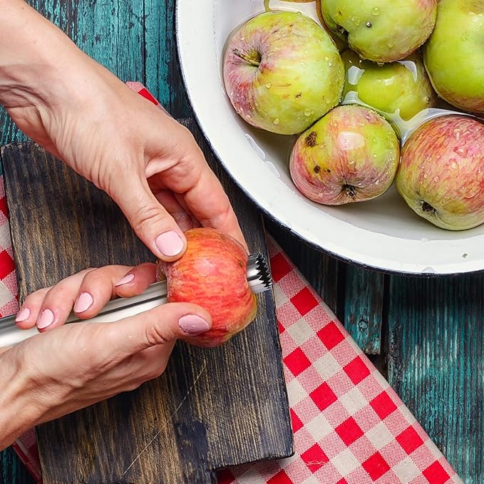 4 Pieces Multi Function Fruit Corer and Pitter Remover Set Stainless Steel Pear Corer Pitter 4 Sizes for Home Kitchen, Pear, Cherry, Jujube and Red Date