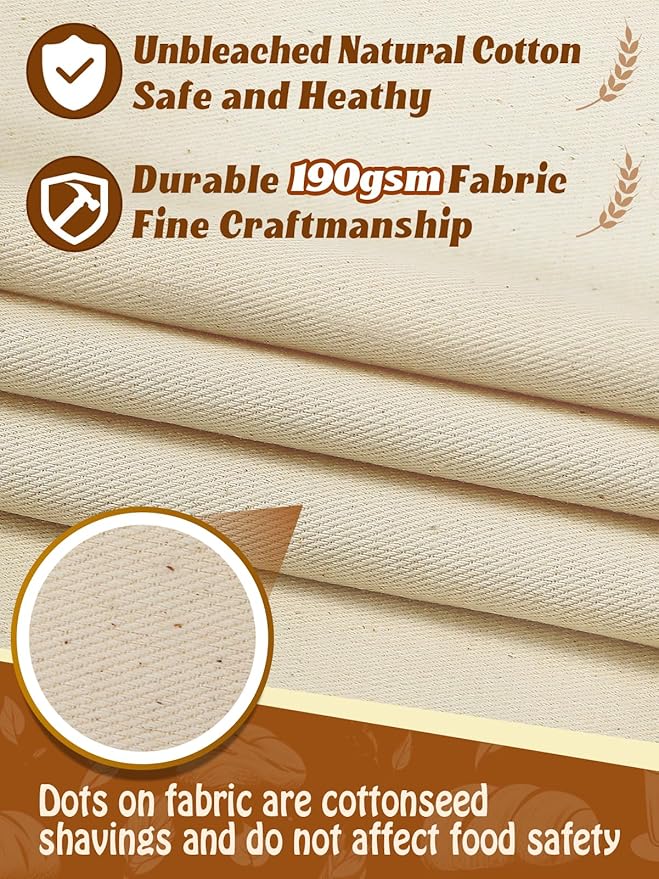 Thick Tea Towels for Baking Sourdough - 28x28in 100% Cotton Wrinkle-resistant Bread Basket Flour Sack Towels, Proofing Cloth Cover for Dough Raising, Bread Making, Bakers Gift Accessories, 3pcs