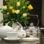 Newey & Bloomer Kensington No. 3 Tea Kettle, 1.9 Qt. - Solid Copper with Beechwood Handle Kitchen Essentials, Vintage-Inspired Boiler with Whistling Lid - Gas & Electric Stovetop Compatibility