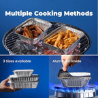 Fit Meal Prep 100 Pack 1 lb Small Aluminum Foil Pans with Lids, Disposable Take Out Food Containers with lids for Freshness and Spill Proof, Disposable Cookware for Catering, Restaurants