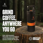 VSSL Java G25 Manual Coffee Grinder | Coffee for Camping | Bean Grinder | Travel Pour Over | Stainless Steel Conical Burr | ~ 25 Gram Capacity | Extendable Grind Handle | 50 Grind Settings | Carbon