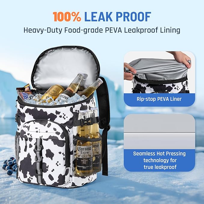 Cooler Backpack, Lightweight and Large Capacity Soft Backpack Cooler, Leak Proof Cooler Bag for Men Women