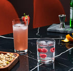 Everyday Drinking Glasses Set of 8 Drinkware Hurricane Glasses, Kitchen Glasses for Cocktail, Iced Coffee, Beer, Ice Tea, Wine, Whiskey, Water, 4 Tall Glass Cups & 4 Short Dof Drinking