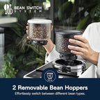 De'Longhi Rivelia Automatic Espresso Machine with Grinder & Milk Frother – All-in-One Coffee Maker, Hot & Iced Latte, Cappuccino, Bean Switch System, Burr Grinder, Compact Italian Design, White