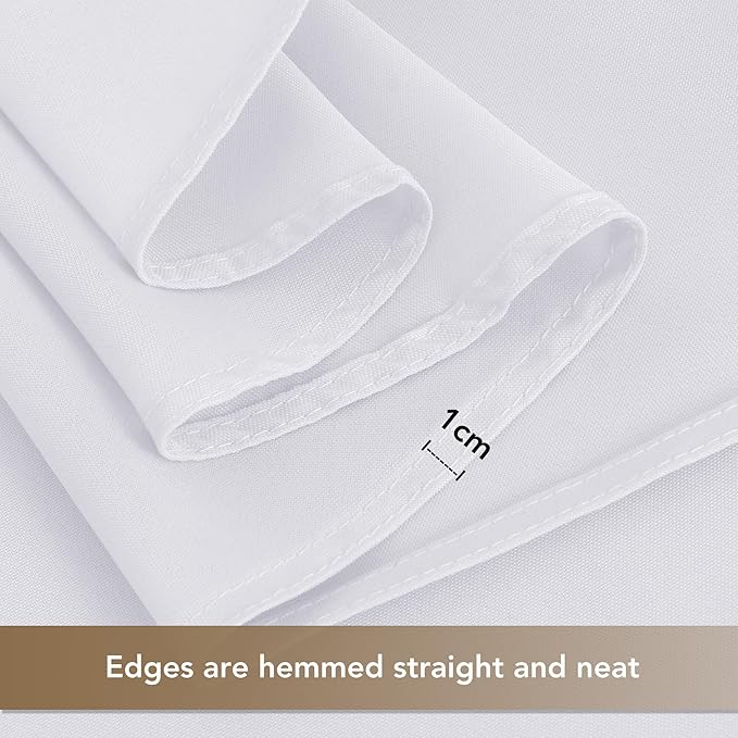 sancua White Tablecloths for 8 Foot Rectangle Tables, 6 Pack - 60x120 Inch - Washable Fabric Cloth Table Cloth for Wedding, Party, Birthday, Banquet, Reusable Polyester Table Covers