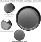 7 inch Pizza pan of 3 Stainless Steel Pizza Plates Non Stick Bakeware Sets Pizza Baking pans Set plates for making cuban pizza