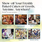 Homeries Bamboo Cake Stand with Lid, Cake Plate, (6 in 1) Multi-Functional Serving Platter, Large Cake Stand with Dome, Cake Display Stand with lid & Cake Dome - Use as Cake Holder, Cake Cover