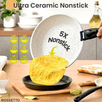 23 Pcs Nonstick Pots and Pans Set with 4 Detachable Handle, Ceramic Cookware Set Non Toxic, Induction Dishwasher Oven Safe Cookware Set, RV Kicthen Set Removable Handle, White Granite