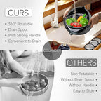 4-1 Colander with Bowl Set - Pasta Strainer - Colander for Kitchen - Strainers and Colanders Rice Strainer Fruit Cleaner Veggie Wash Sink Strainer Kitchen Essentials - Black