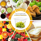 12 Pack Plastic Food Pan with Lids 1/6 Size 6'' Deep Restaurant Food Containers Stackable Clear Polycarbonate Commercial Hotel Pans with 1 Plastic Spoon for Fruits Vegetables