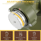 Electric Coffee Grinder Burr Espresso Coffee Bean Grinder Small Automatic Stainless Steel Coffee Mill With Brush, Pea Green