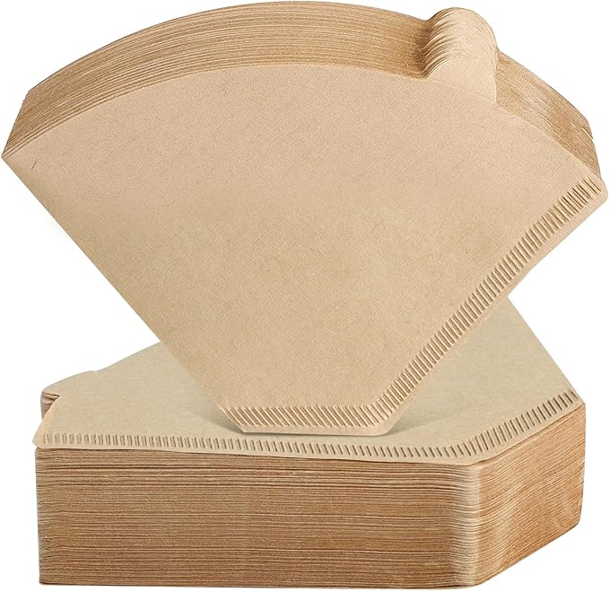 Niveaya 200 Count Coffee Filters #4, Unbleached Natural Brown Coffee Filters 8-12Cup, Disposable Cone Paper Fliters for Pour Over and Drip Coffee Maker