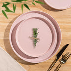 AmorArc Ceramic Dinner Plates Set of 6, 10.25 Inch Stoneware Plates for Kitchen,Modern Flat Dinnerware Dishes Set,Microwave& Dishwasher Safe, Scratch Resistant-Pink