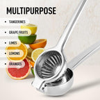 Zulay Extra Large Lemon Squeezer Stainless Steel - Easy Squeeze Heavy Duty Lemon Juicer Hand Press - Ergonomic Citrus Squeezer & Fruit Juicer for Small Oranges, Lemons, & Limes