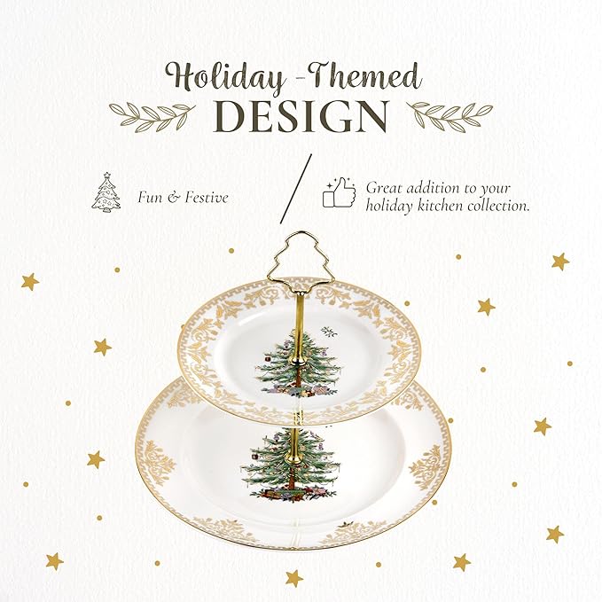 Christmas Tree Gold Cake Stand