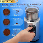 Mixpresso Electric Coffee Grinder 12 Cup Capacity, 304 Stainless Steel Blade, Espresso Bean Grinder, Removable Chamber, Coffee Grinder Electric with 5 Presets For Spices & More