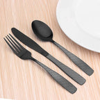 Matte Black Silverware Set, 20-Piece Stainless Steel Flatware Cutlery Set, Satin Finish Tableware Set Service for 4, Include Knife Fork Spoon, Dishwasher Safe