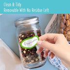 500 Removable Freezer Pantry Canning Labels, 8 Colorful Polka Borders, Water Oil Resistant with Perforation Line for Food Containers Jars Kitchen Restaurant Storage Organization