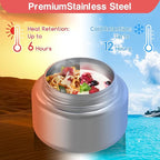 Bento Box for Kids - Leak-Proof Lunch Box with Insulated Thermos Food Jar - 4 Compartments, 1 Removable Divider, 1Spoon, 1 Fork - Dishwasher Safe, BPA-Free (Pink)