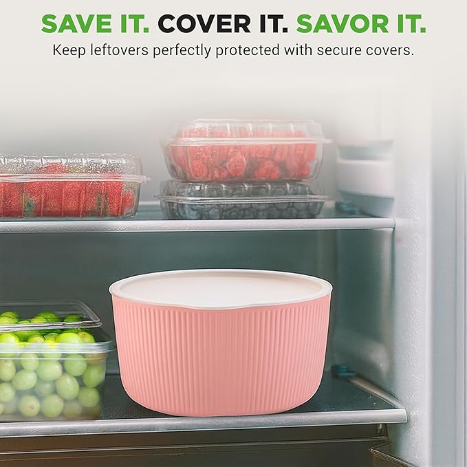 NutriChef 18-Piece Ceramic Cookware Set with Detachable Handles, Non Stick Pots and Pans, PTFE-Free Natural Ceramic Coating, Space-Saving Design, Oven & Stove Safe, Includes Utensils, Pink