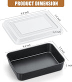 E-far Baking Pan with Lid, 9.4 x 7.3 x 2 Inch Nonstick Rectangle Stainless Steel Cake Pan Sheet for Toaster Oven, Small Black Bakeware for Cakes Brownies Casseroles, Non-toxic & Healthy, Set of 2