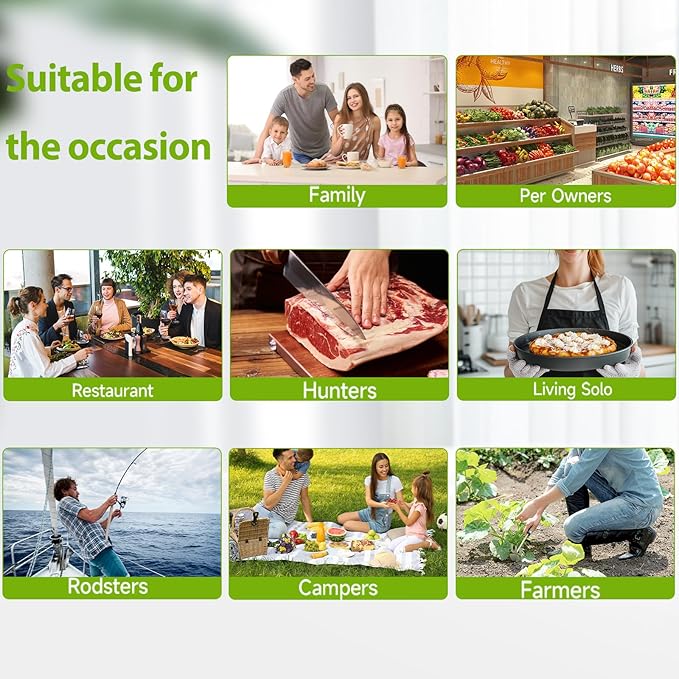 Vacuum Sealer for Food - Tempered Glass Panel, LED Touch Control, Digital Display, Pulse/Moist/Dry/Seal/External Suction Modes, Includes 30 Vacuum Bags & Built-in Cutter(Black)