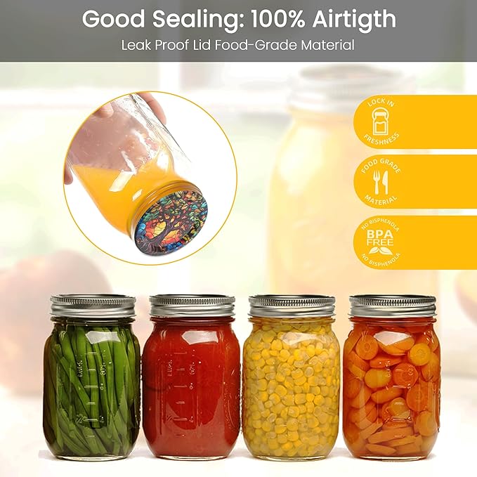 50Pcs Canning Lids Regular Mouth, Superb Canning Lids Not Easy to Rust Excellent Air Tightness, Thick Mason Jar Lids Prevent Warping - Food Grade Material (Red)