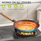 YUTANN Nonstick Frying Pan 10 inch, Ceramic Cast Iron Skillet, Lightweight Pre-seasoned Cast Iron Pan with Detachable Handle, Dishwasher & Oven Safe, Free of PFAS and PFOA