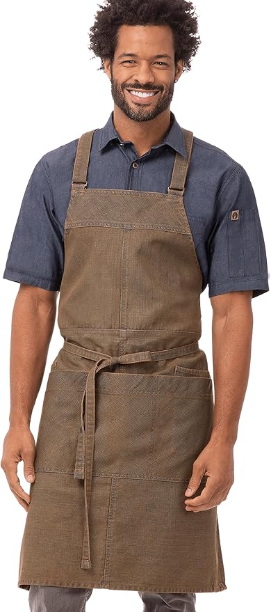 Chef Works Unisex Uptown Cross-Back Bib Apron