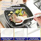 P&P CHEF Kitchen Utensil Set, 4 Pieces Non-stick Silicone Cooking Utensils, Heat-resistant Slotted Solid Spoon Turner for Frying, Mixing, Serving, Non-toxic & Easy to Clean, White