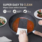 MAISON ARTS Pots and Pans Set Non Stick, 12 Piece Black Granite Kitchen Cookware Induction Compatible, Pot and Pan Sets for Cooking Nonstick