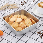 LIANYU 6/8 Inch Square Baking Cake Pan, Stainless Steel Brownie Bread Cake Molds, Square Bakeware for Lasagna Pie, Oven & Dishwasher Safe
