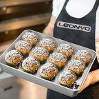 Leonyo Rectangular Cake Pan for Baking, 10.5 x 8 x 2 Inch Stainless Steel Baking Sheet Tray, Deep Lasagna Pan for Toaster Oven, Focaccia, Fish, Chicken, Casserole Dish