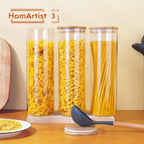 Glass Jars with Bamboo Lids 79 FL OZ [Set of 3], Glass Canisters with Airtight Lids, Glass Food Storage Containers for Spaghetti, Fettuccine, Linguine,Pasta, Best for Kitchen & Pantry