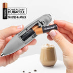 Zulay Kitchen Whisk Milk Frother with 4 Duracell Batteries - Powerful Handheld Foam Maker for Coffee, Lattes, Matcha, Hot Chocolate & Cappuccinos - Whip Creamy Froth in Seconds
