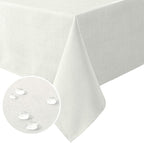 H.VERSAILTEX Linen Textured Table Cloths 60 x 84 Inch Premium Solid Tablecloth Spill-Proof Waterproof Table Cover for Dining Buffet Feature Extra Soft and Thick Fabric Wrinkle Free, Ivory