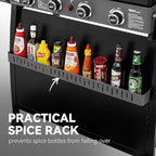 Royal Gourmet PD4001 4 Burner Propane Gas Griddle with Removable Standing Cart, Convertible to Tabletop Design, Flat Top Grill with Hood for Camping, Tailgating, Backyard, Black