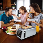 Long Slot Toaster 4 Slice, Touch Screen LED Display, 1.5” Extra Wide Slots for Thick Bread & Bagels, Countdown Timer, Memory Function, Dual Independent Control, 6 Shade Settings, Stainless Steel