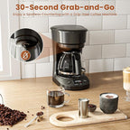 WAA 5 Cup Drip Coffee Maker, Portable Coffee Machine with Programmable Timer, Coffee Pots with Reusable Filter, Auto Shut-Off and Keep Warm Plate, Delay Brew, 25oz Water Tank, Black