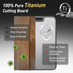 2 Packs Pure Titanium Cutting Boards for Kitchen Chopping Board with Handle Best 2 in 1 Non-toxic Meat Butcher Block Mesh Design Madera Kitchen Tablas Cocina Cortar Picar Regalos Mujer Mama Abuela