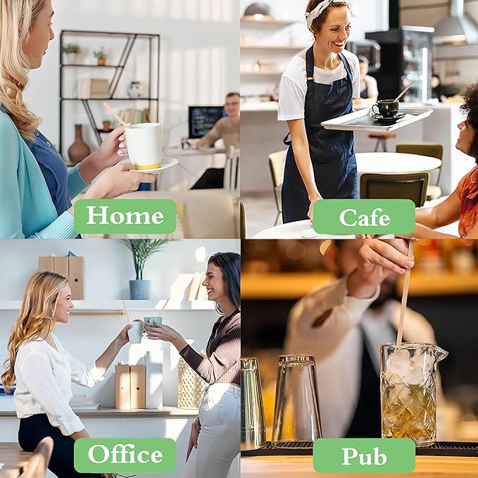 1000pcs Bamboo Coffee Stir Sticks, 5.5" Disposable Hot Drink Beverage Stirring Swizzle Stir Sticks For Coffee, Milk, Tea, Juice, Cocktail, Chocolate, Suit For Bar Party