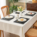 Romanstile Reversible Vinyl Placemats Set of 6, Faux Leather 100% Waterproof Oil-Proof Wipeable Place Mats, Heat Resistant Dual Sided Table Mats for Kitchen/Dining/Party (Grey Black, 12 x 17 Inch)