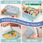 Bentgo Kids Prints Leak-Proof, 5-Compartment Bento-Style Kids Lunch Box - Ideal Portion Sizes for Ages 3-7, Durable, Drop-Proof, Dishwasher Safe, & PFAS & BPA-Free Materials (Sea Life)