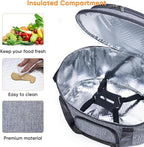 Double-Layer Slow Cooker Carrying Bag for 6-8 Quart CrockPot and Hamlton Beach Slow Cooker, Travel Bag with Lid Fastener for Crock-pot, Portable Carrier Case Slow Cooker Bag with See-thought Window