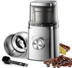 SHARDOR Electric Blade Coffee Grinder, Timed Grind Control Rotary Knob, All-stainless steel shell,Adjustable,for Coffee Beans, Spices & Herbs, with 1 Removable Stainless Steel Bowl,Sliver