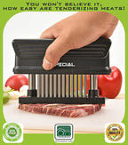 BOLD XL 60 BLADE MEAT TENDERIZER - The Only Tool You'll Ever Need: Cheap Cuts Taste Steakhouse-Quality | (3,063+ 76% 5-Star) Dishwasher-Safe Needle Stainless Steel That Transforms Steak in 90 Seconds