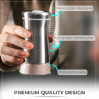 Salt Shaker or Pepper Shaker with Adjustable Pour Holes - Elegant Stainless Steel Spice Dispenser - Perfect for Himalayan, Table Salt, White and Black Pepper (Salt Shaker)