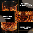 Yaomiao 12 Pcs Old Fashioned Whiskey Glasses Bulk 7 Oz Heavy Base Bourbon Glass Cocktail Rocks Glasses for Whiskey Bourbon Liquor and Cocktail Drinks Gift